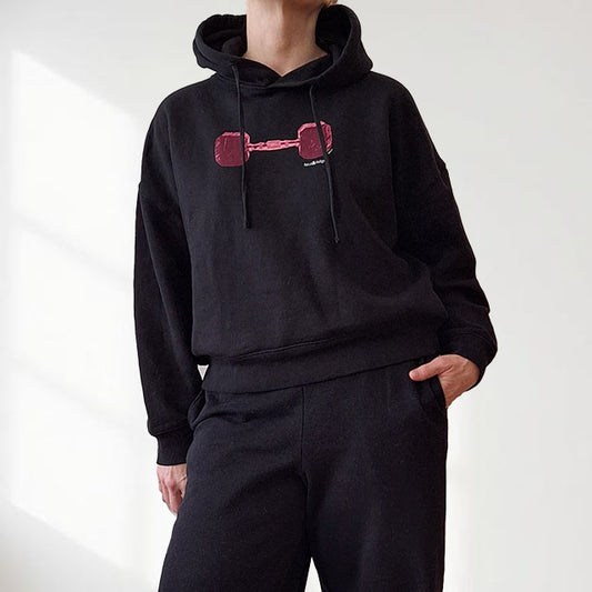 The Pink Dumbbell Womens Hoodie